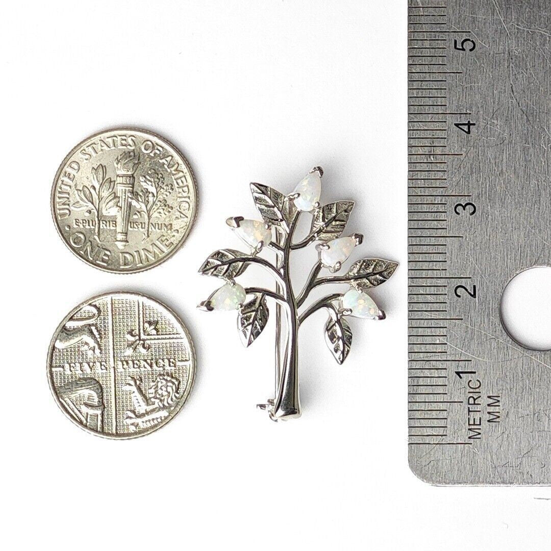 Opal Tree of Life Brooch in Sterling Silver