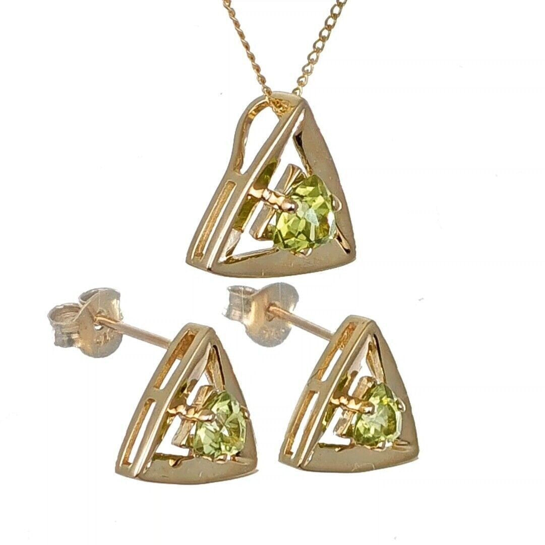 peridot gold earrings image 6