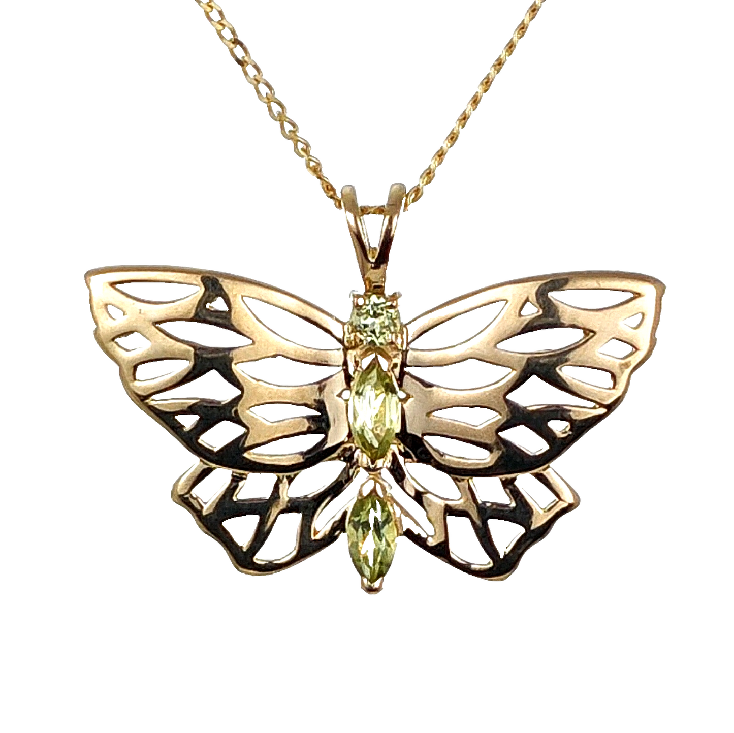 peridot gold necklace