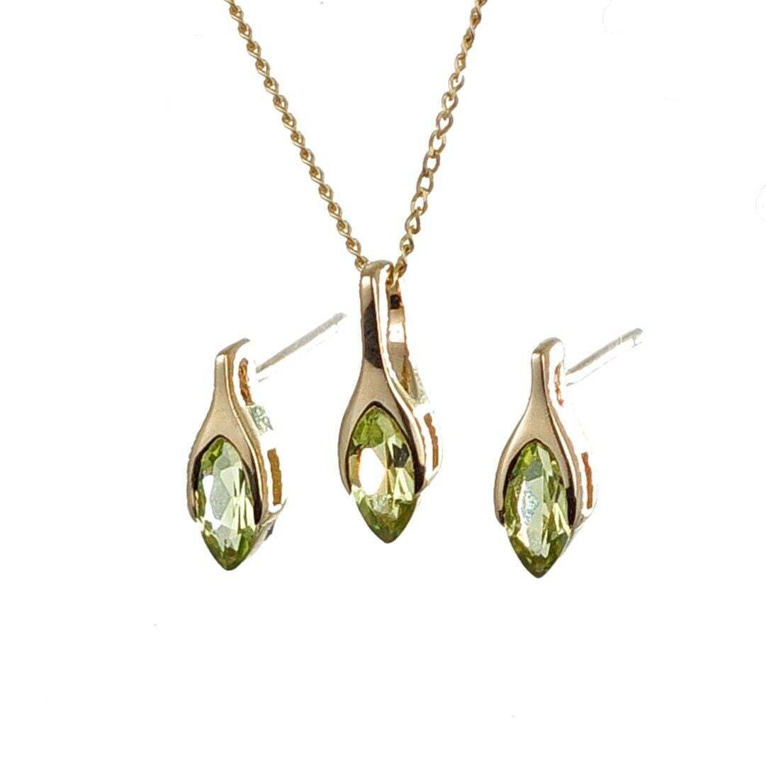 peridot gold stud earrings image 5