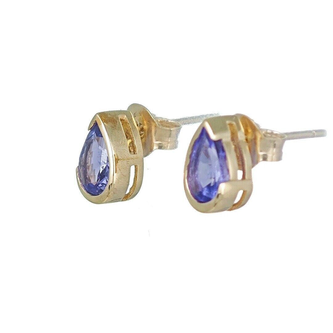 Tanzanite Infinity Loop Earrings in 9ct Gold