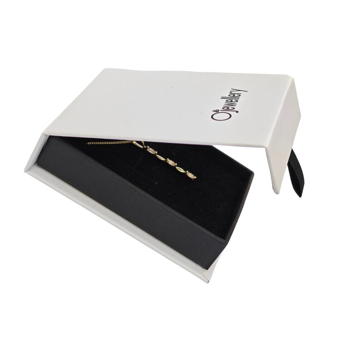 9ct Yellow Gold White Topaz Necklace Infinity Marquise