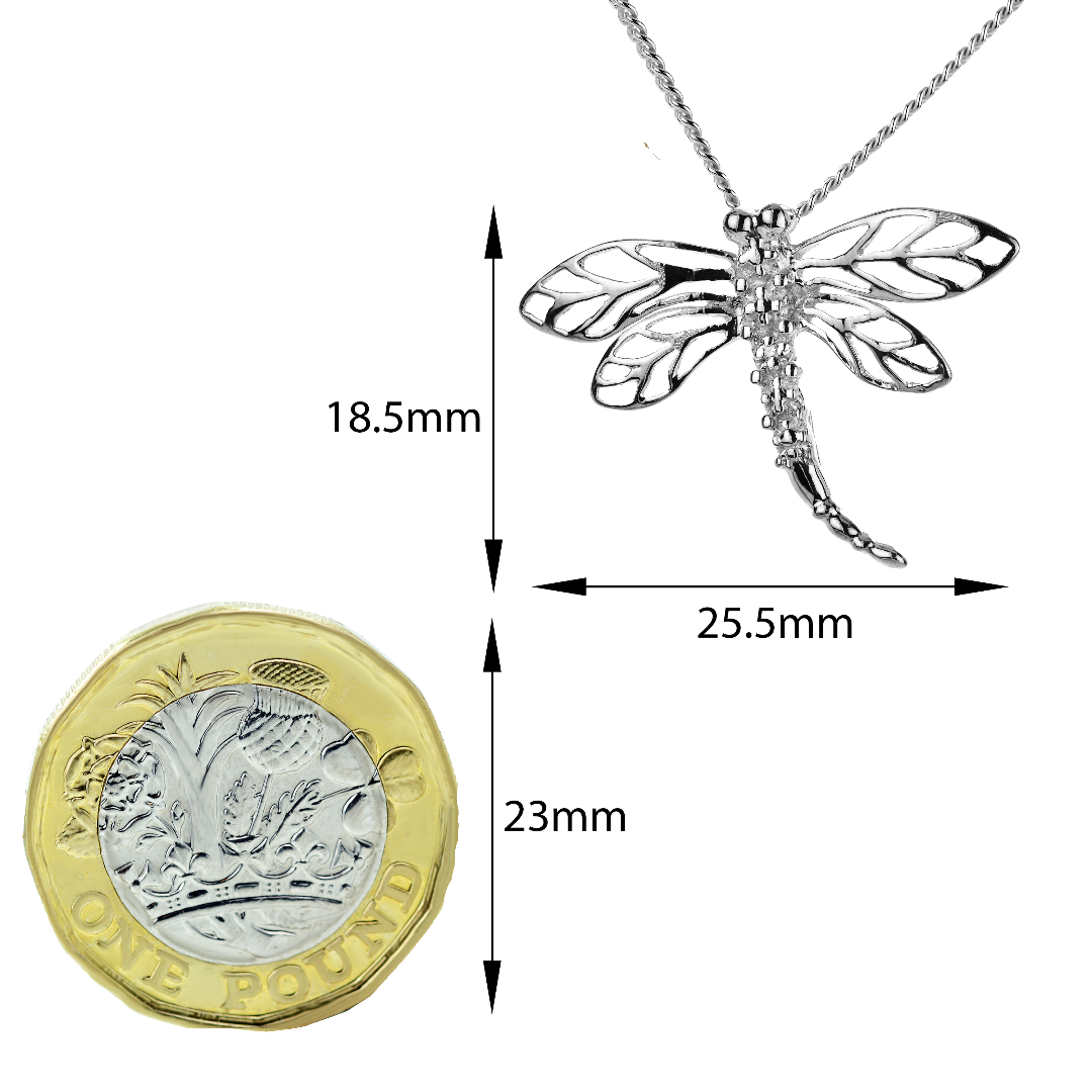Sterling Silver Diamond Dragonfly Necklace