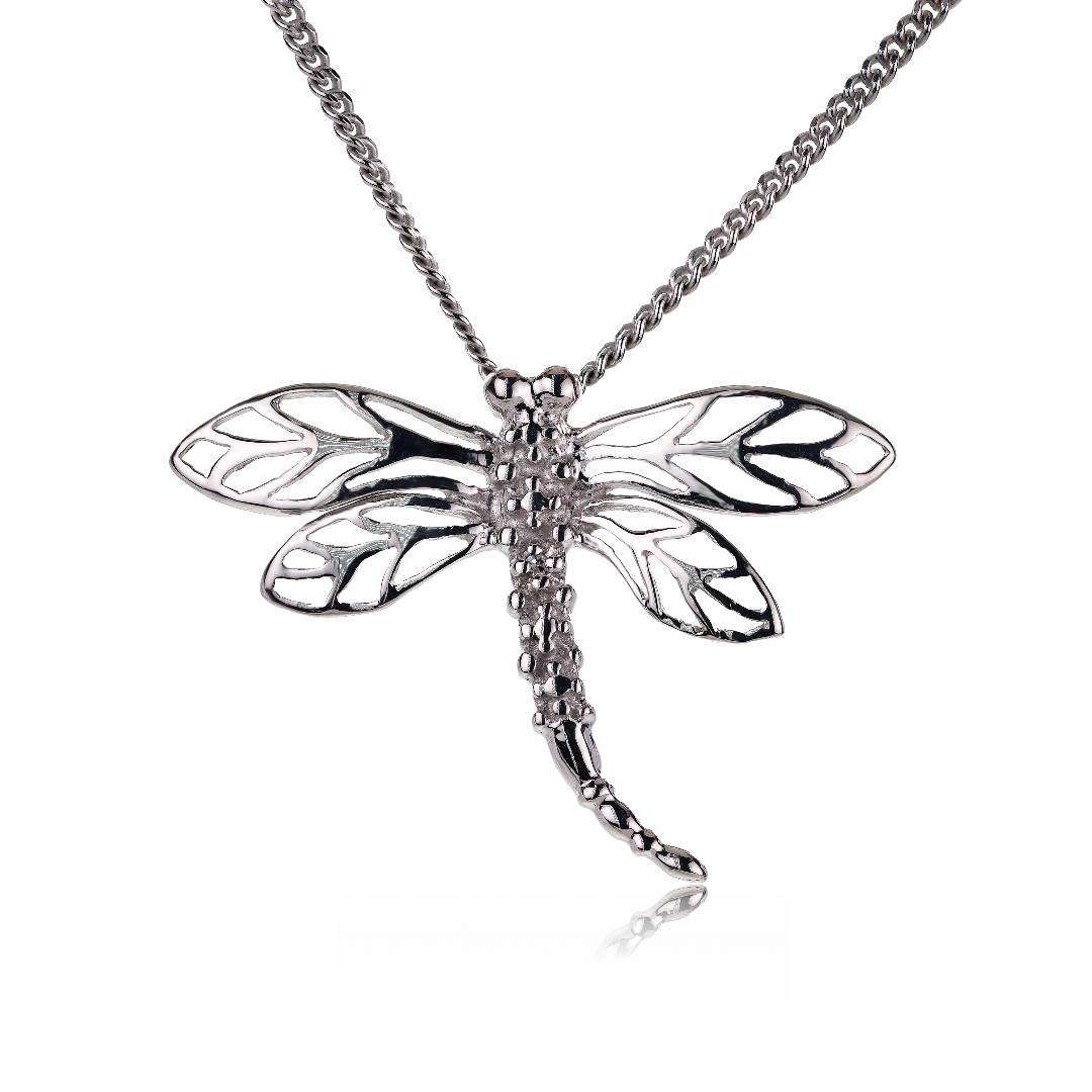 Sterling Silver Diamond Dragonfly Necklace