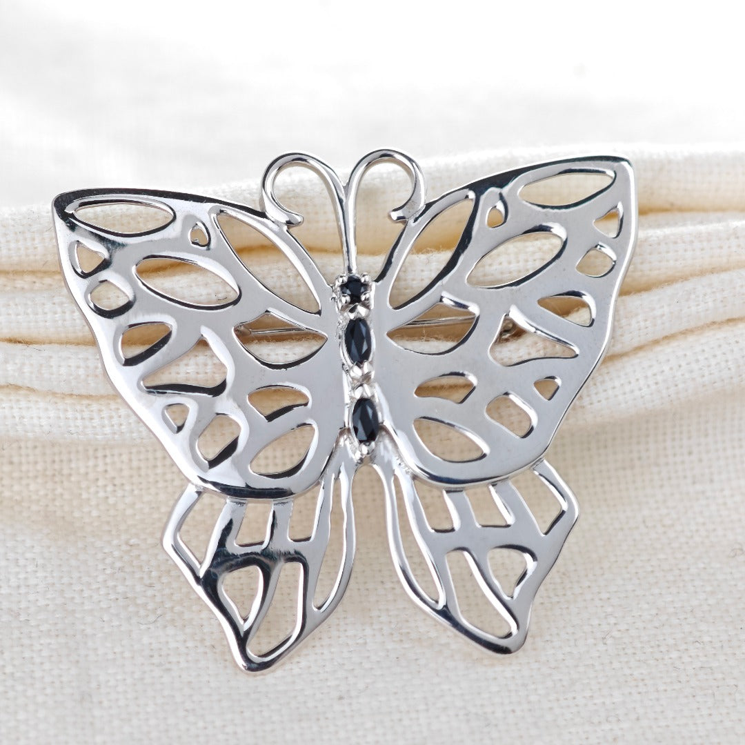 Sapphire Butterfly Brooch