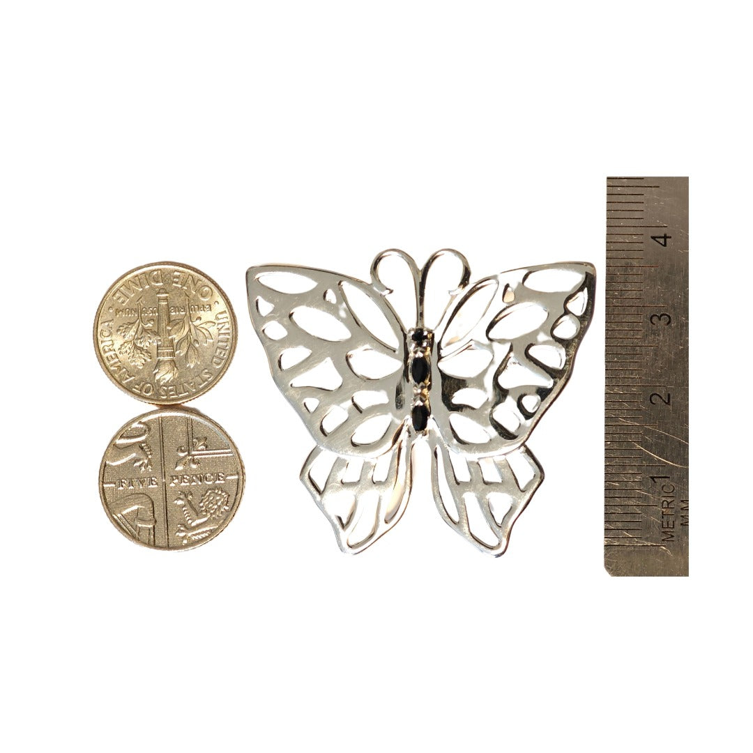 Sapphire Butterfly Brooch