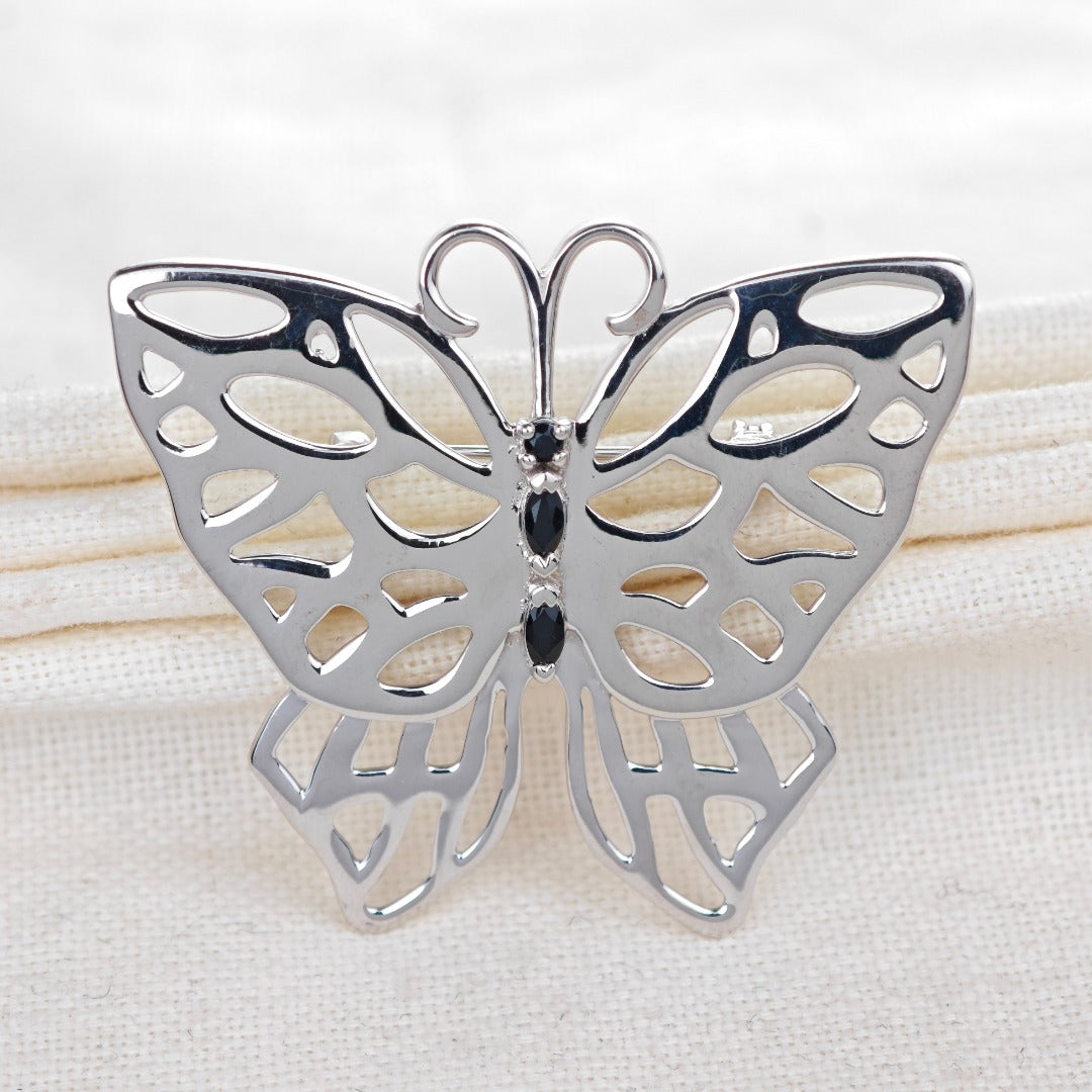 Sapphire Butterfly Brooch