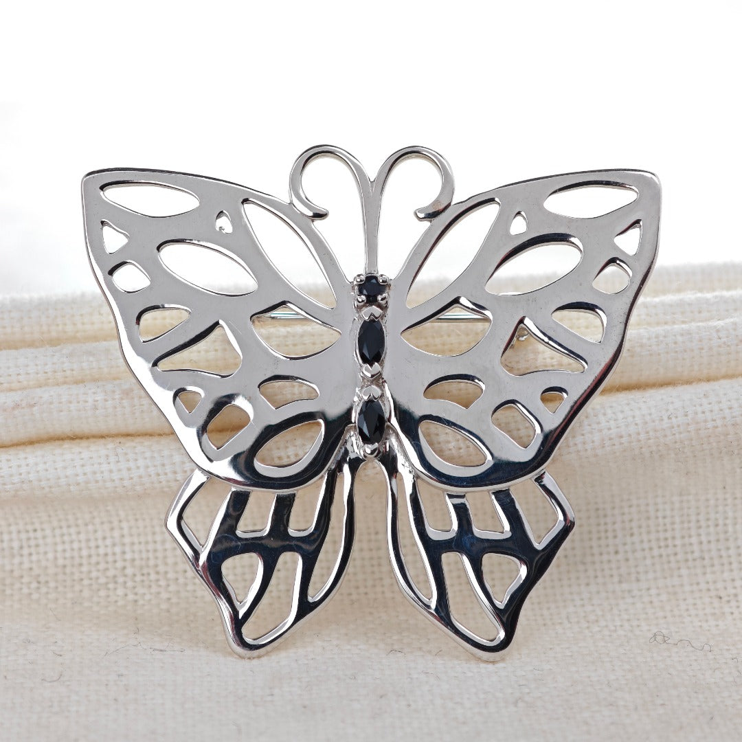 Sapphire Butterfly Brooch