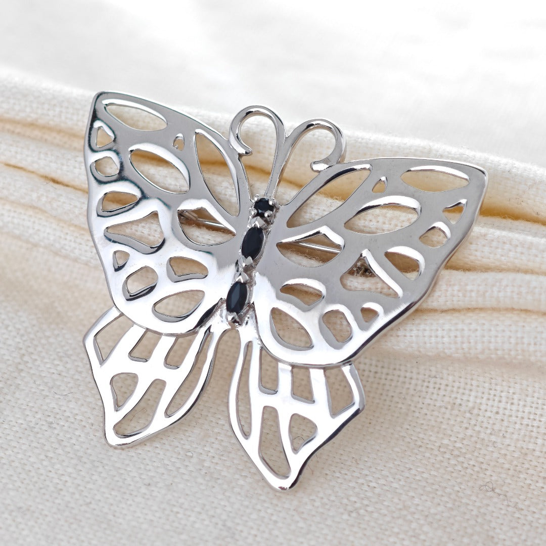 Sapphire Butterfly Brooch