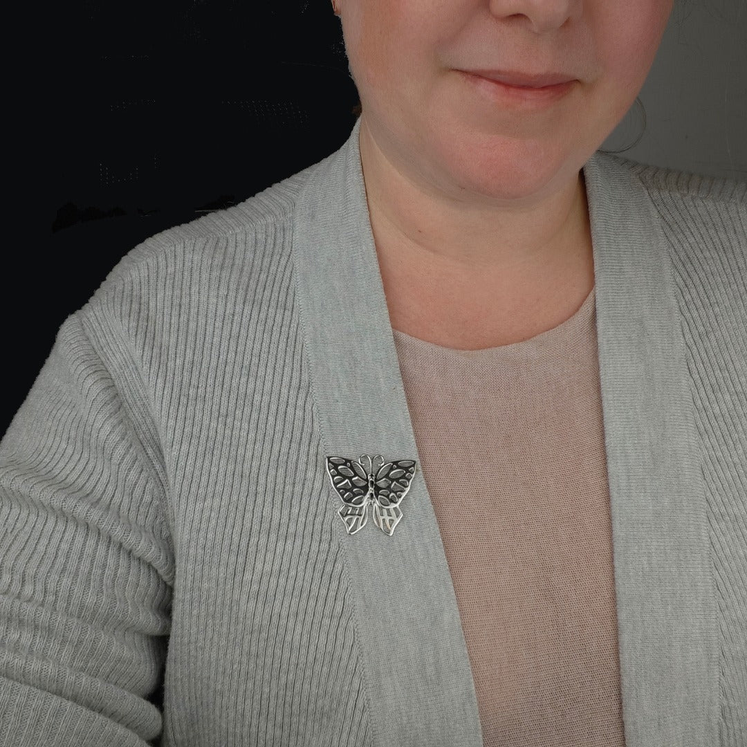 Sapphire Butterfly Brooch
