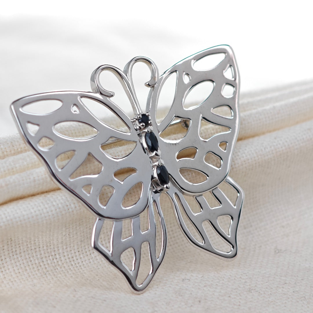 Sapphire Butterfly Brooch