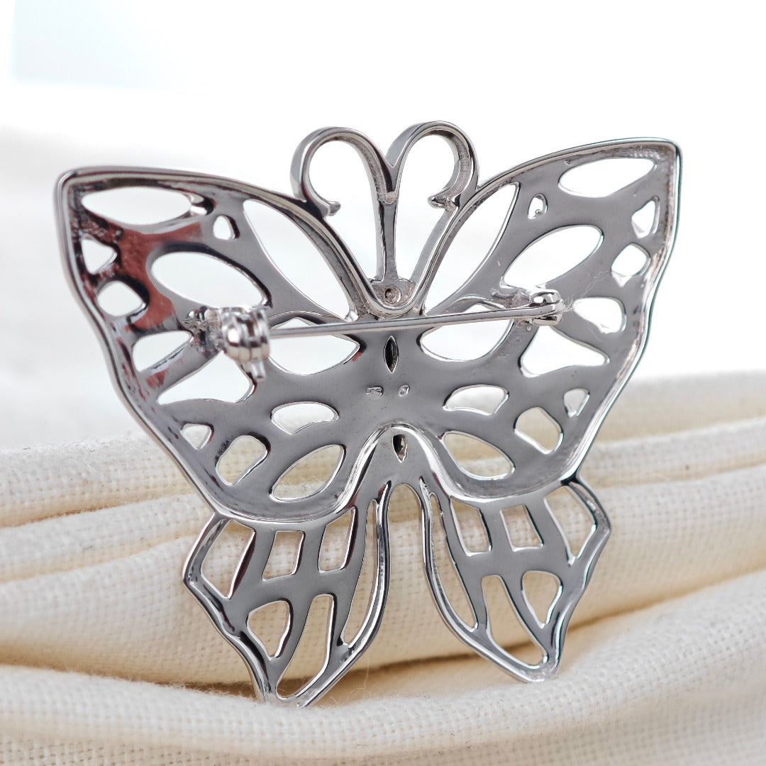 Sapphire Butterfly Brooch