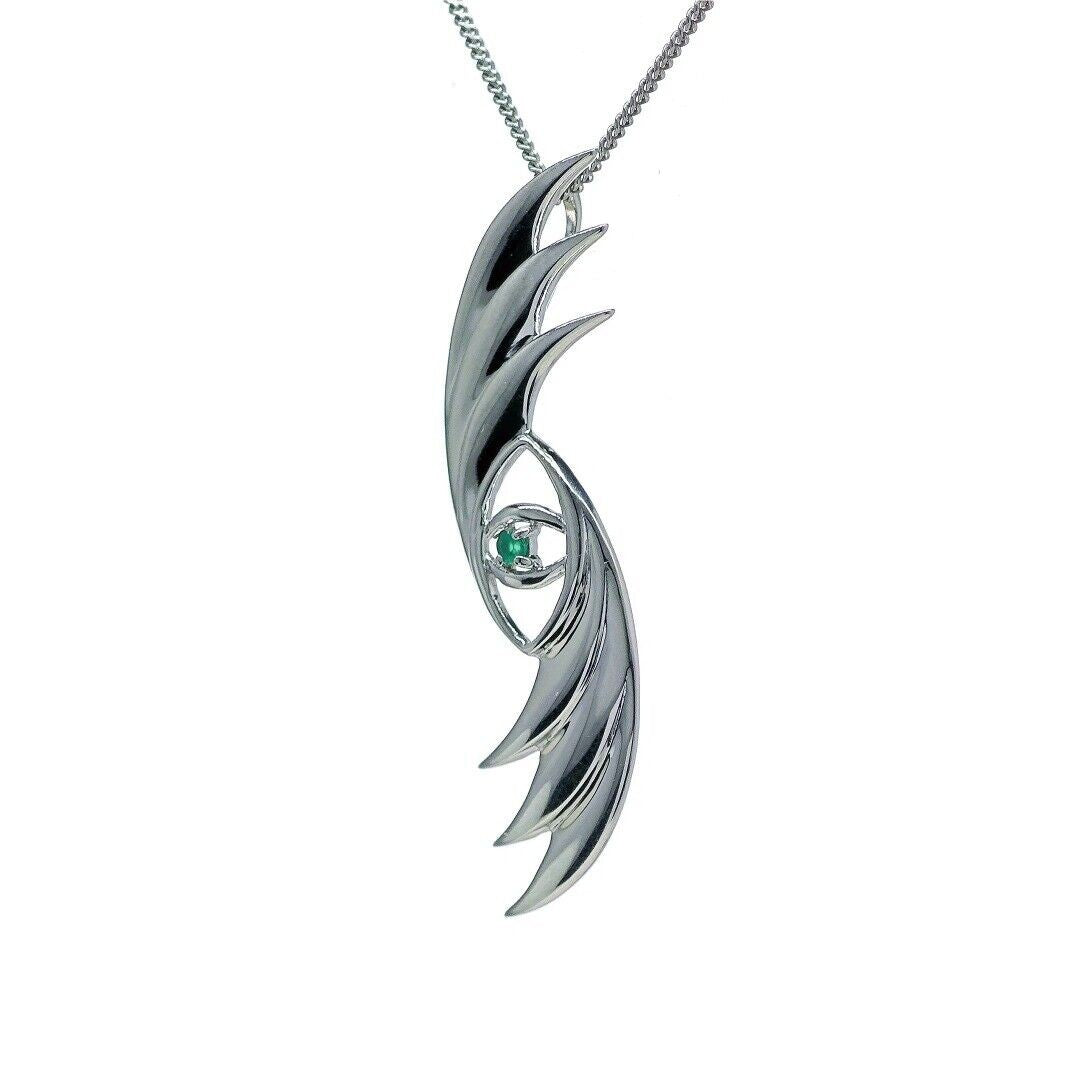 Evil Eye Necklace Sterling Silver Natural Dyed Green Onyx