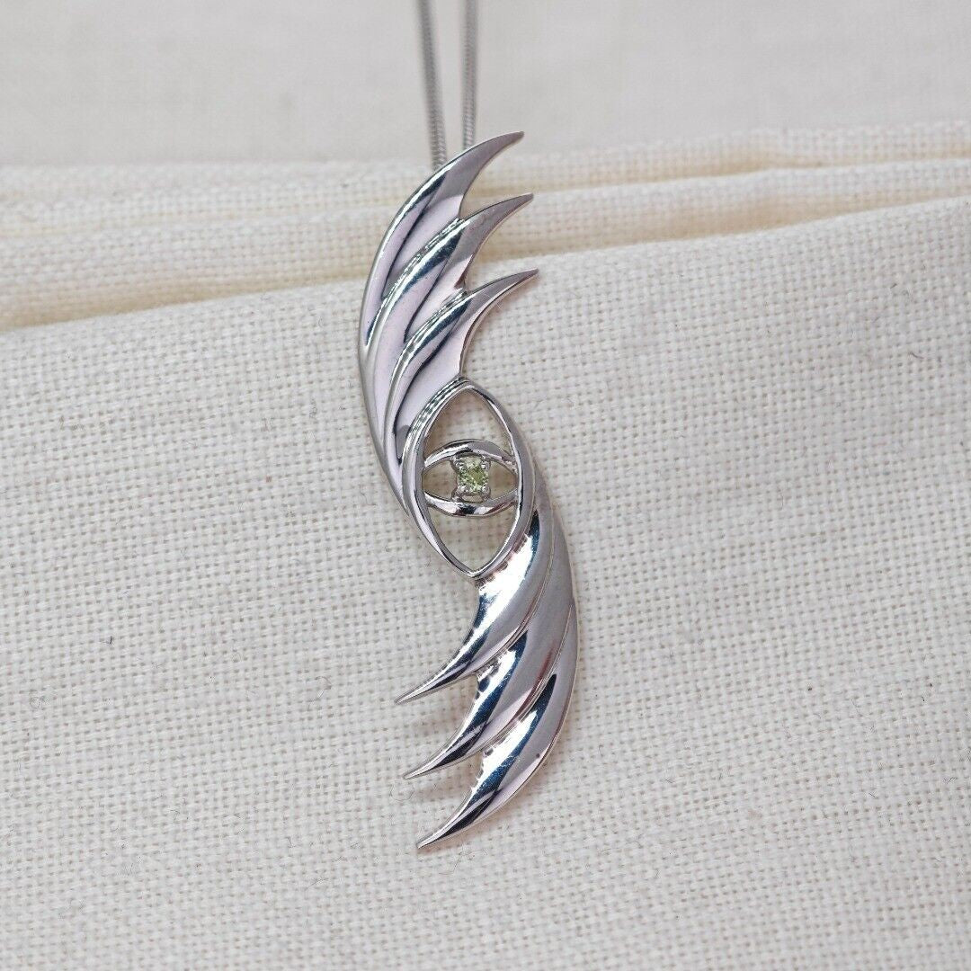 peridot silver necklace image 8