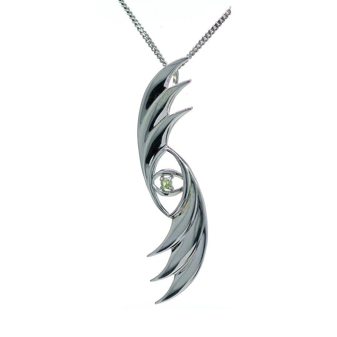 peridot silver necklace image 7