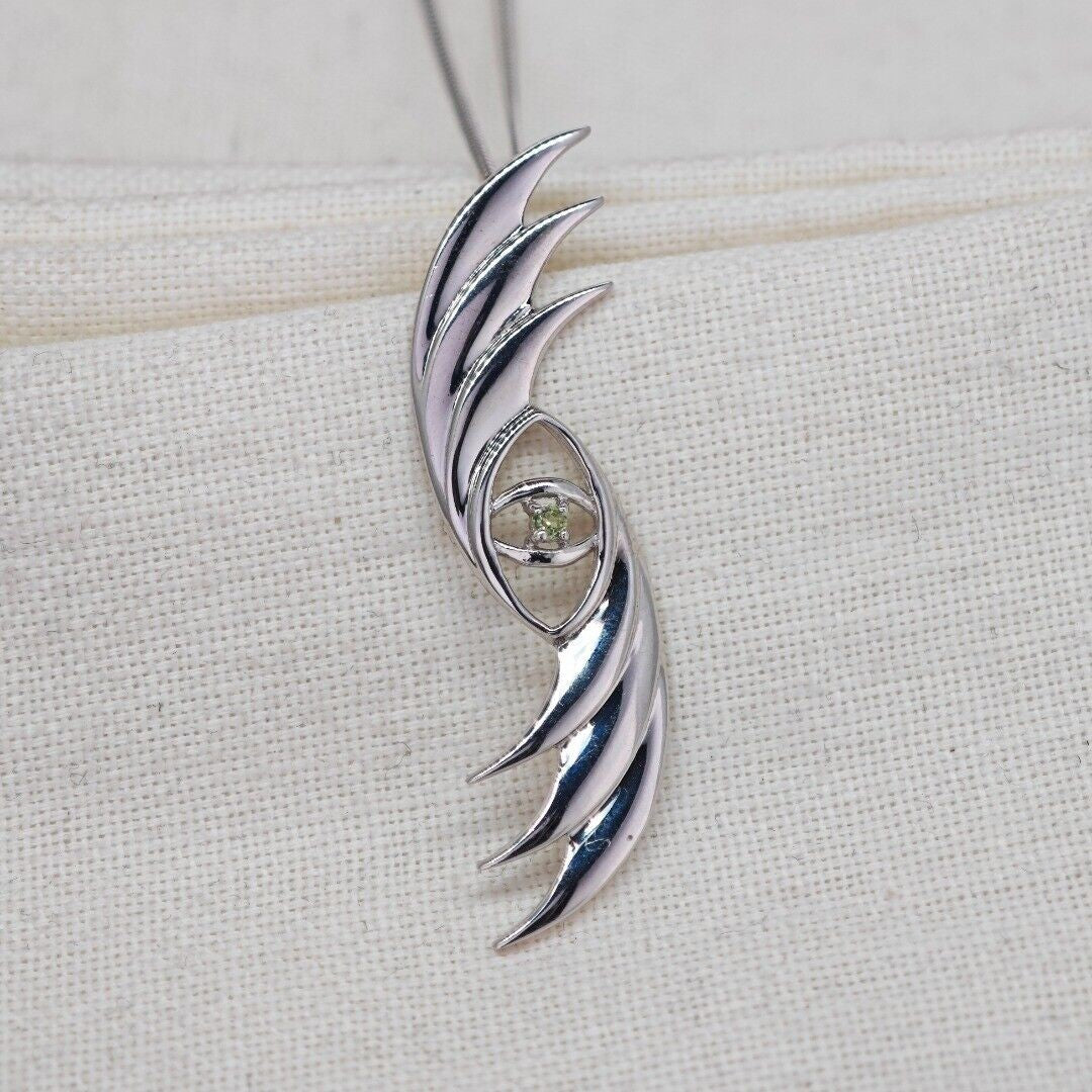 peridot silver necklace image 9