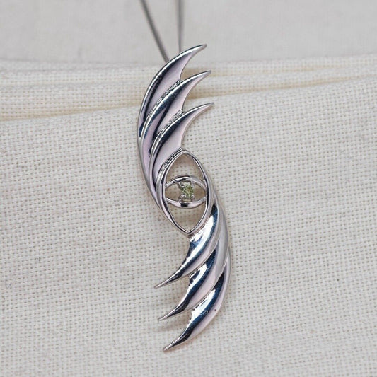 peridot silver necklace image 2