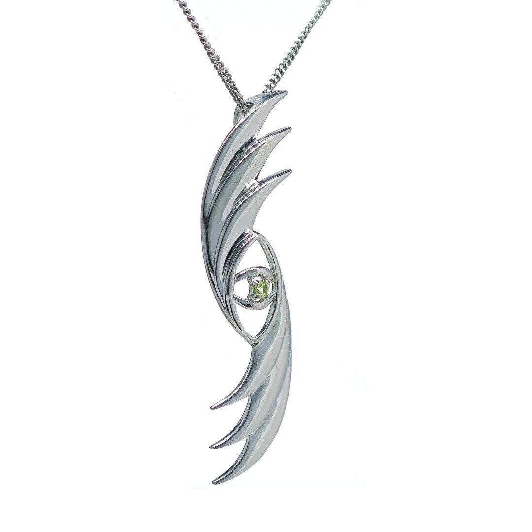peridot silver necklace image 5