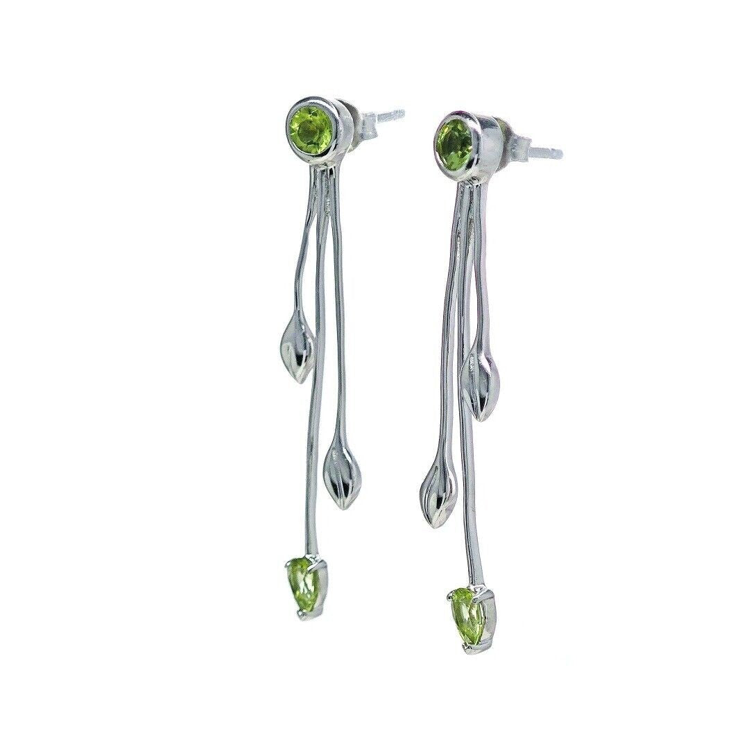 peridot metal dangle earrings image 6