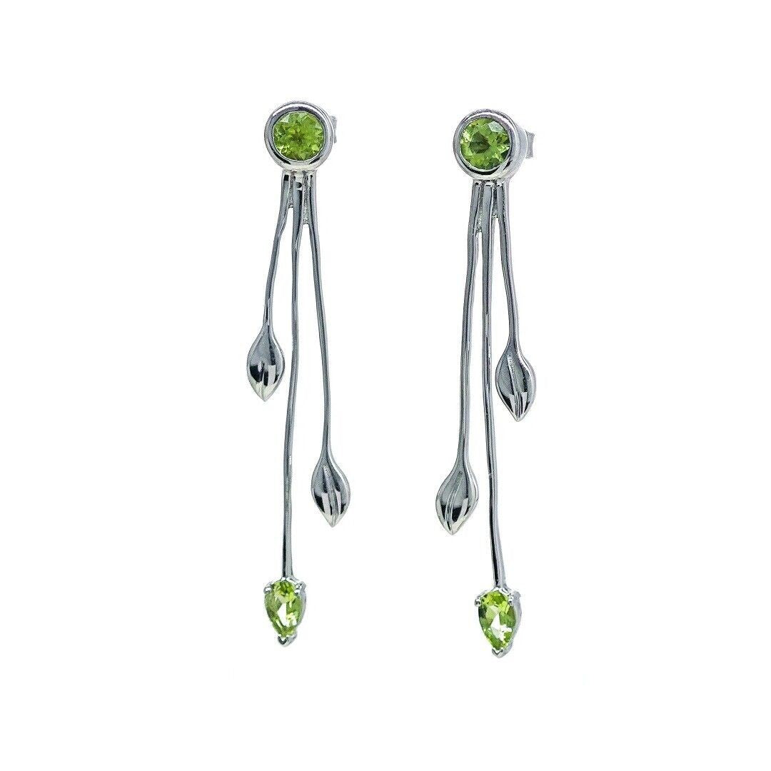 peridot metal dangle earrings image 5