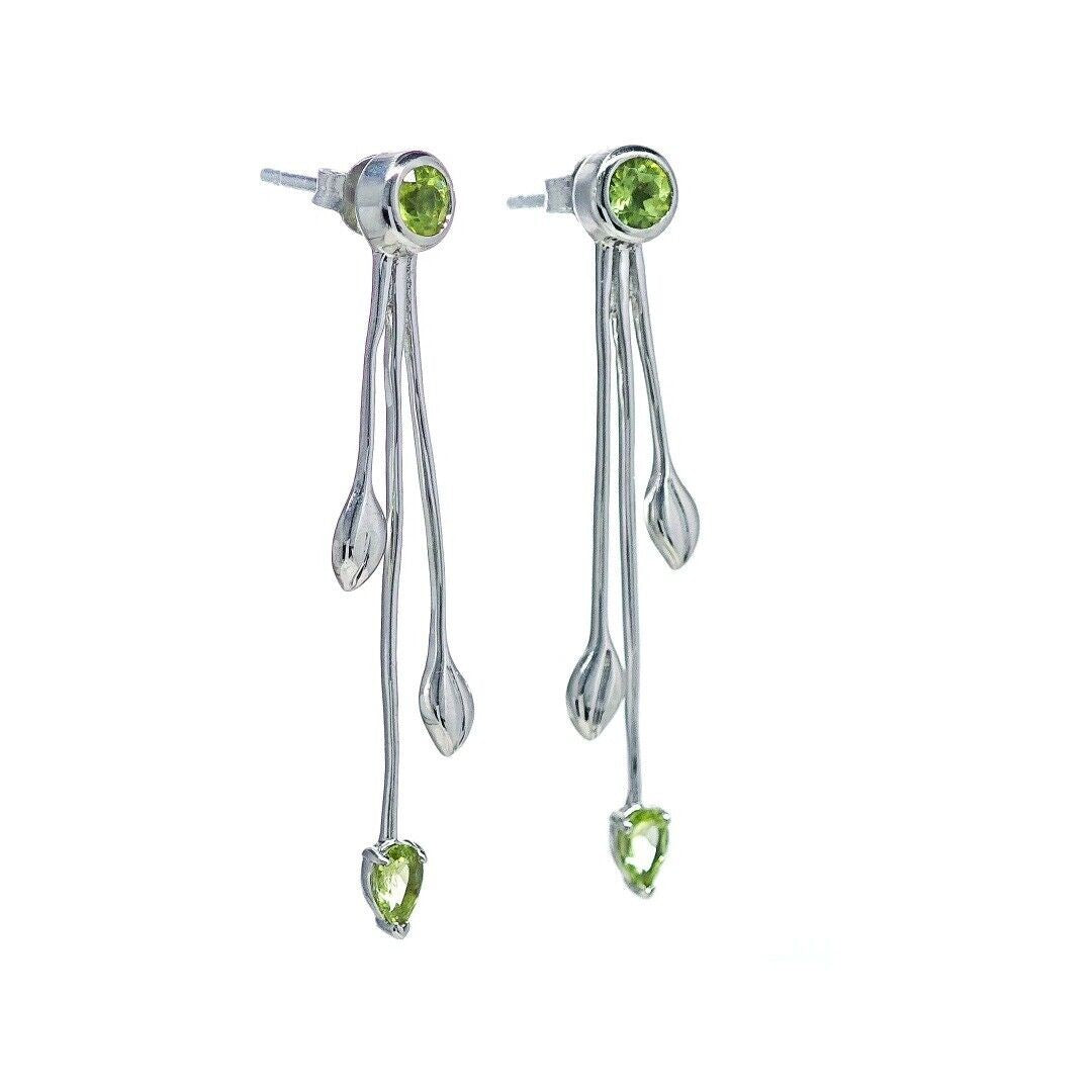 peridot metal dangle earrings image 7