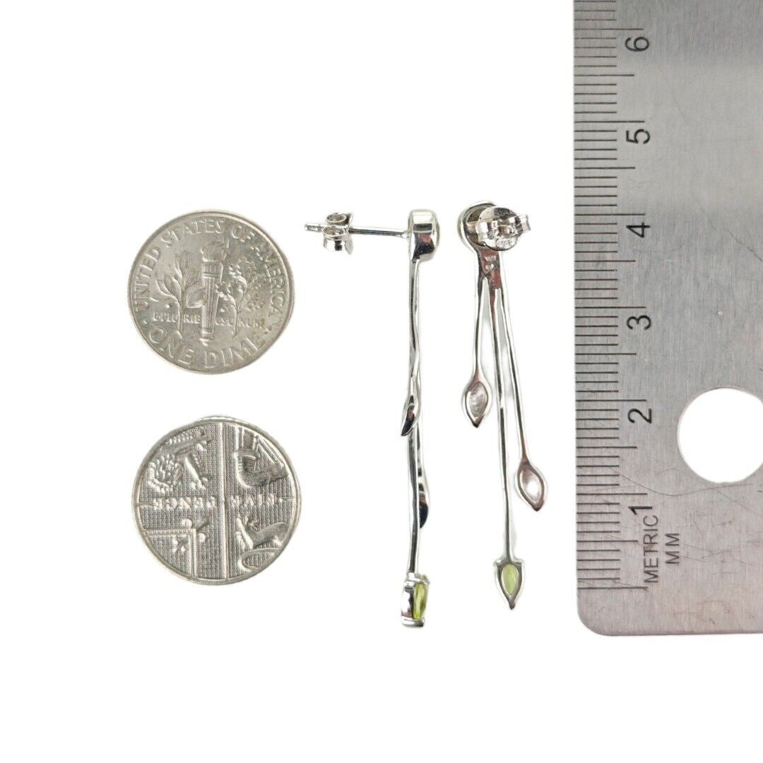 peridot metal dangle earrings image 4
