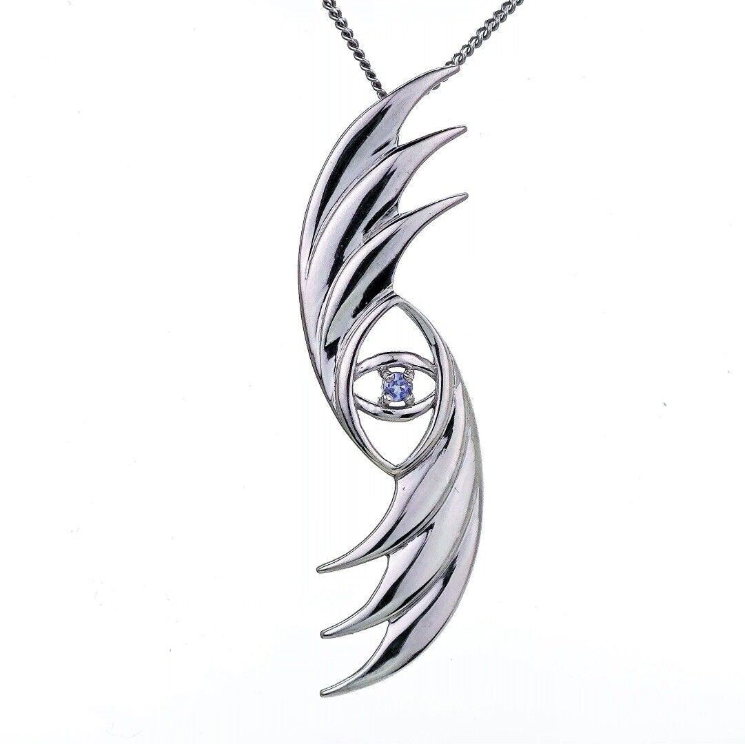 Tanzanite Necklace Sterling Silver Natural Blue Gemstone