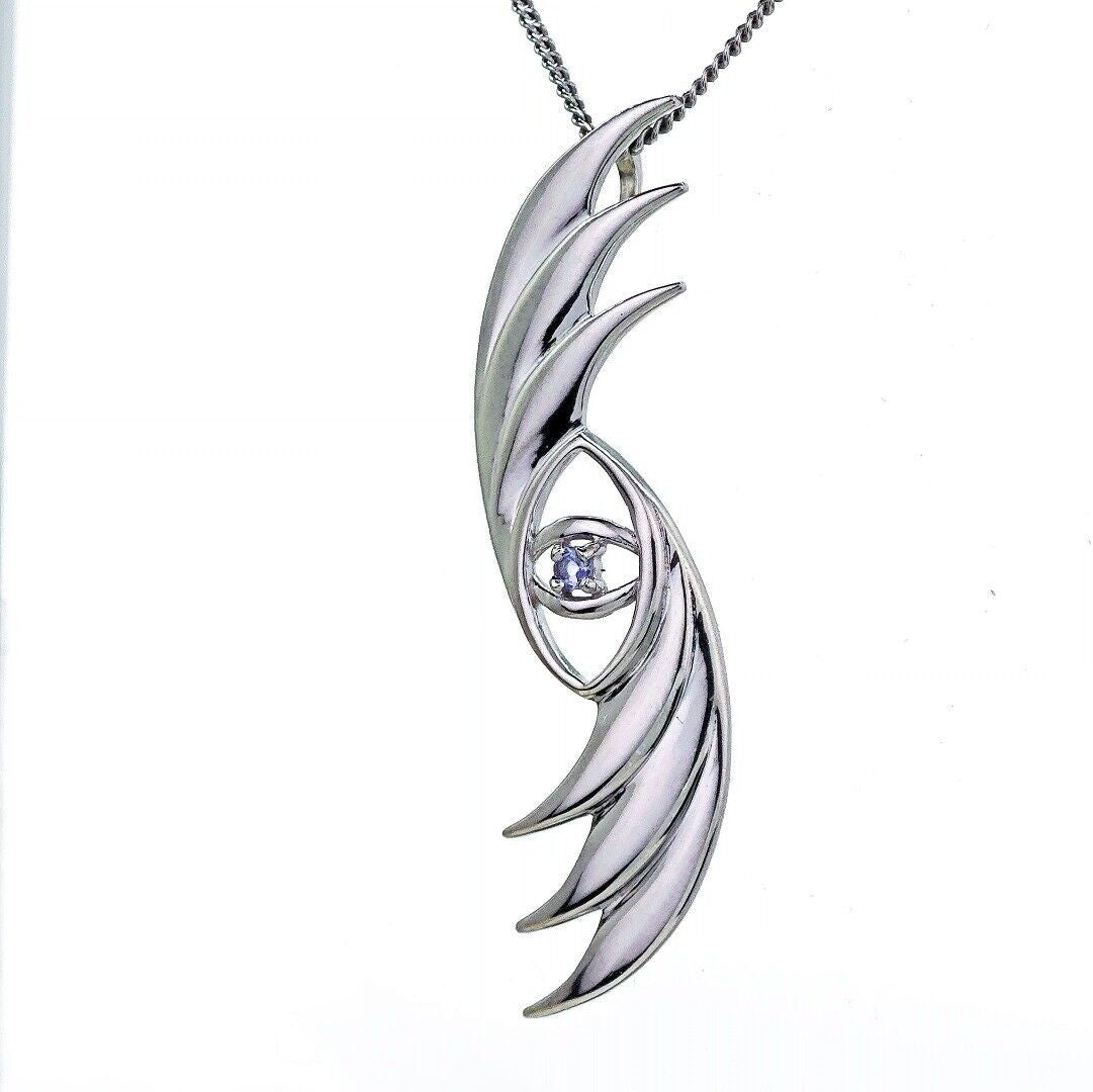 Tanzanite Necklace Sterling Silver Natural Blue Gemstone