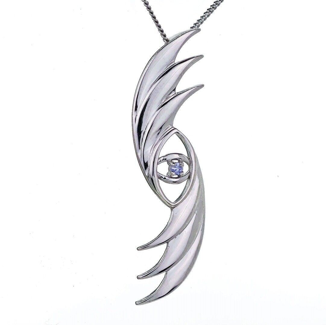 Tanzanite Necklace Sterling Silver Natural Blue Gemstone