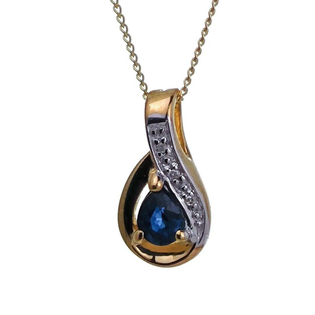 Sapphire Pear Necklace