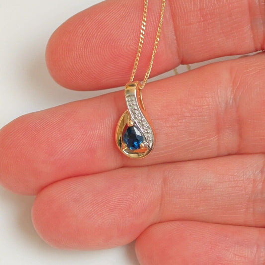Sapphire Pear Necklace