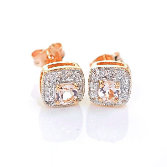 Morganite Diamond Earrings