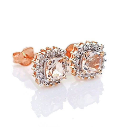 Morganite Diamond Earrings