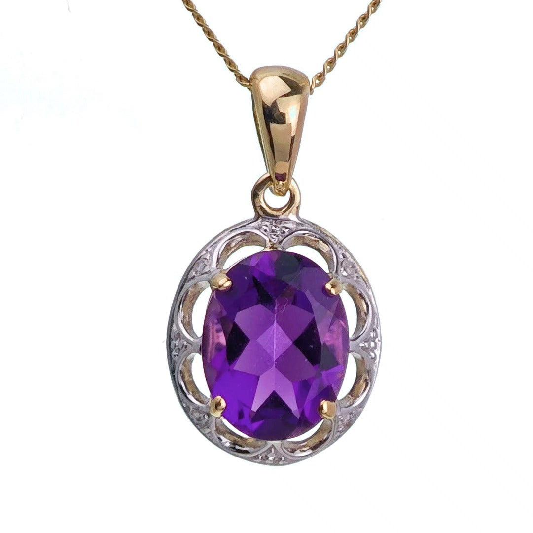 Amethyst Necklace in Gold – Perfect Gift for Her