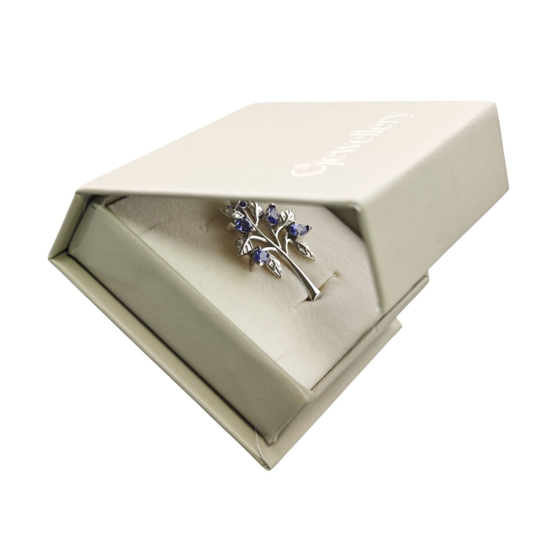 Tanzanite Tree of Life Brooch Sterling Silver Boxed Gift