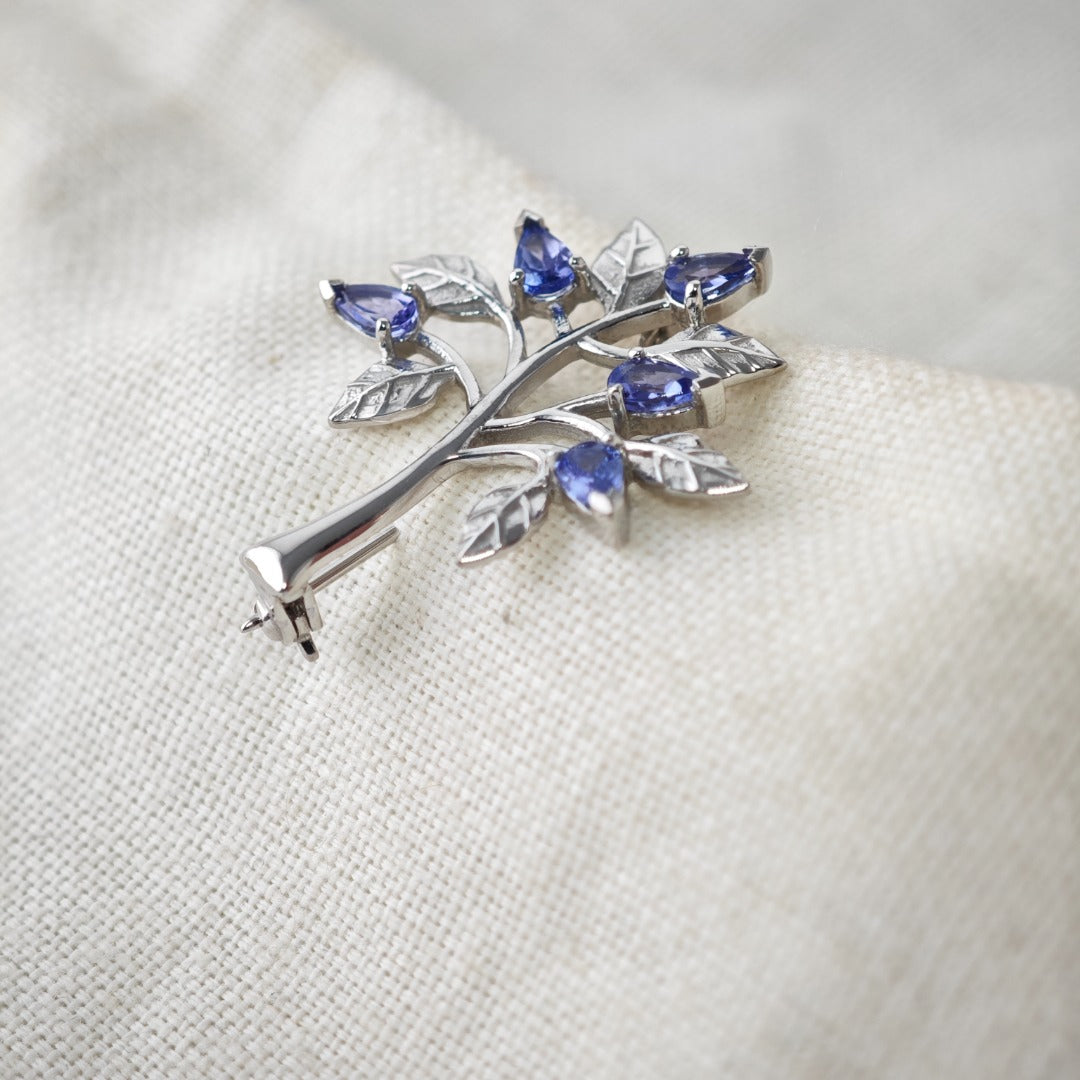 Tanzanite Tree of Life Brooch Sterling Silver Boxed Gift