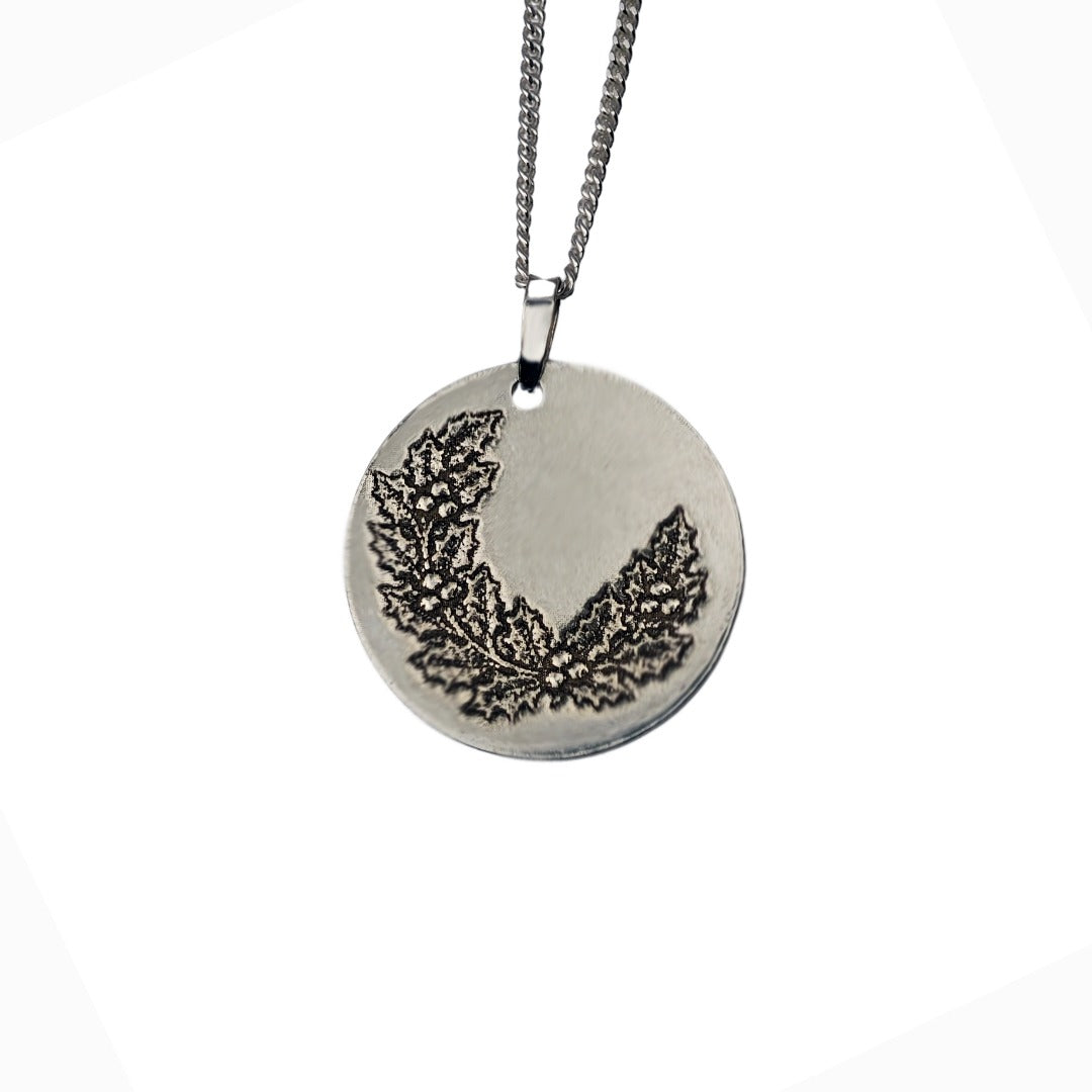 holly birth flower necklace - december designed in the UK