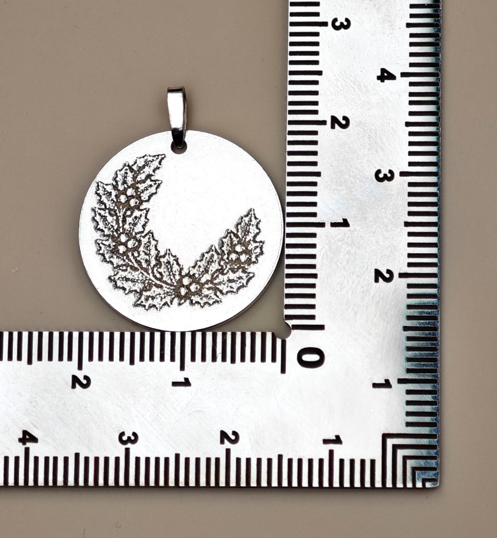 Snowdrop Birth Flower Coin Necklace – Deep Engraved Recycled Sterling Silver