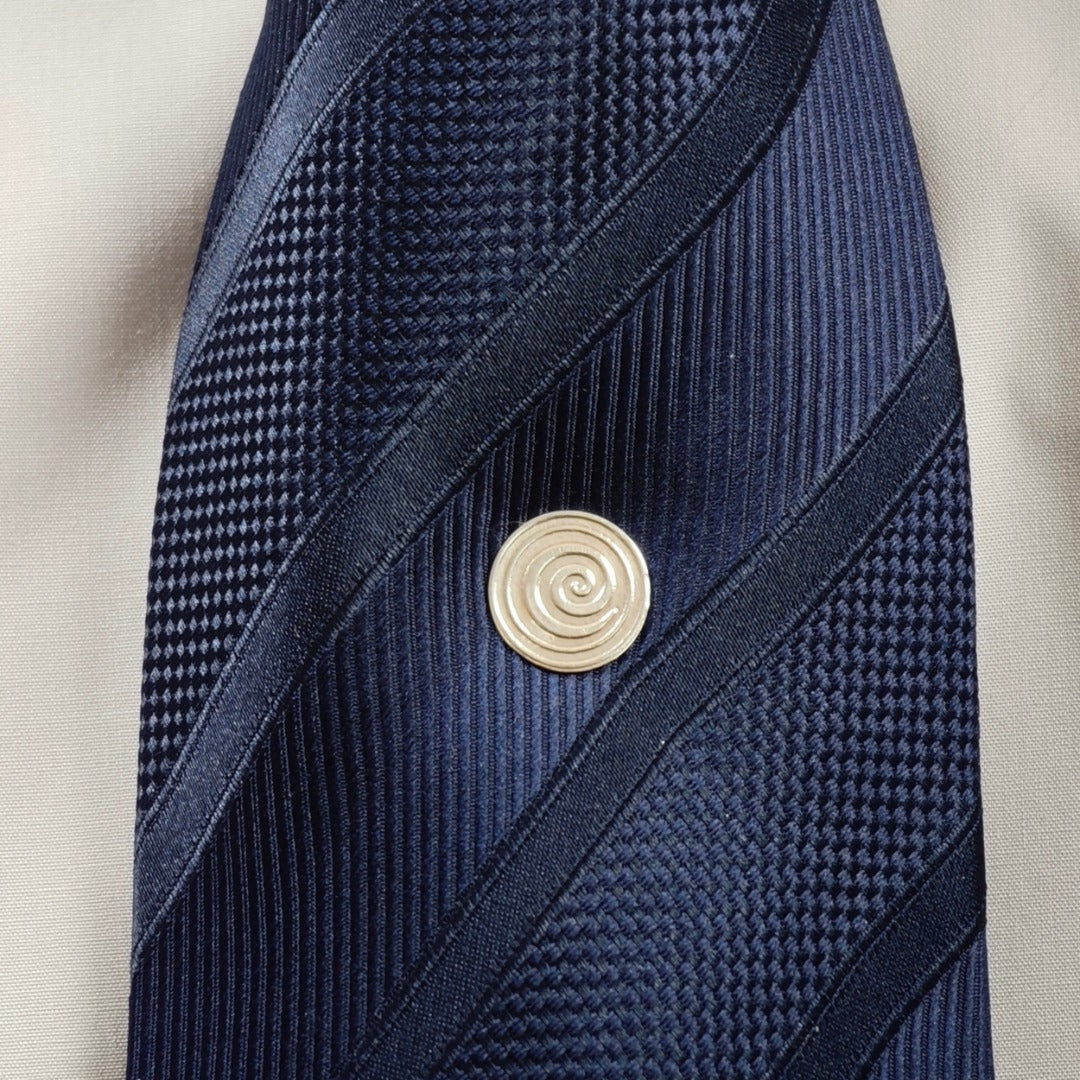 Swirl Sterling Silver Tie Pin Spiral Men's Tie Tack Meaningful Gift