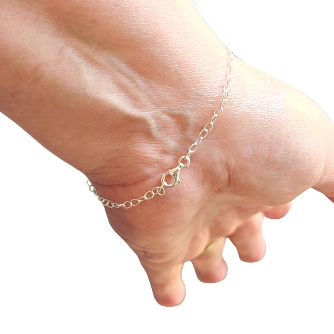 Kingfisher Engraved Sterling Silver Coin Bracelet
