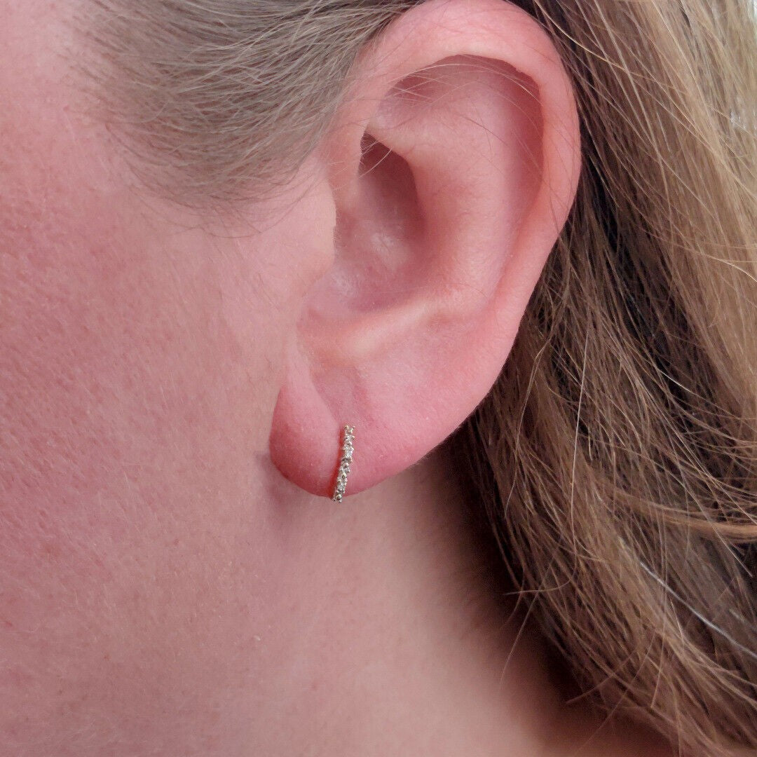 9ct Gold Earrings Diamond Illusion Set Stud Womens