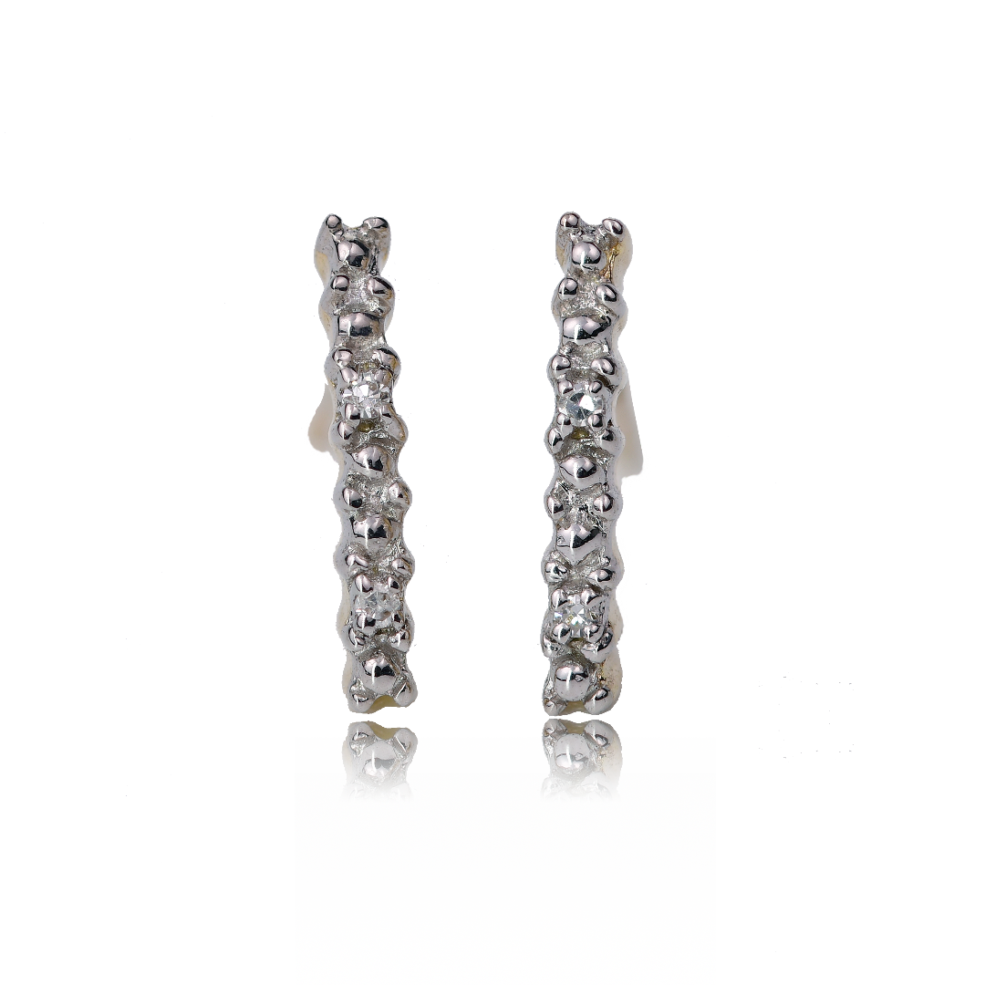 9ct Gold Earrings Diamond Illusion Set Stud Womens