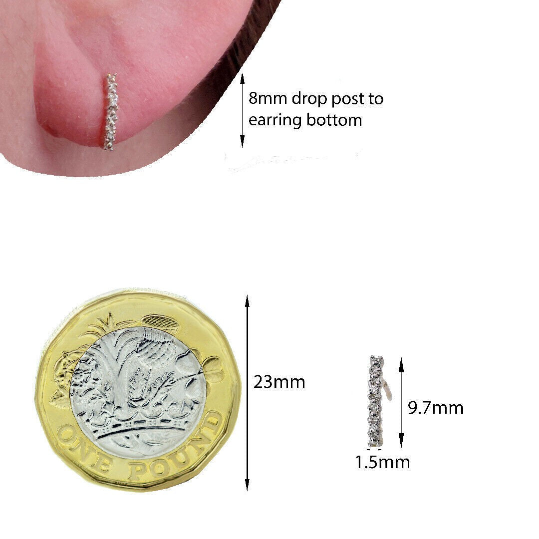 9ct Gold Earrings Diamond Illusion Set Stud Womens