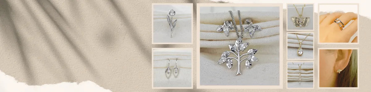 White Topaz jewellery – necklaces, rings, earrings – designed in the UK