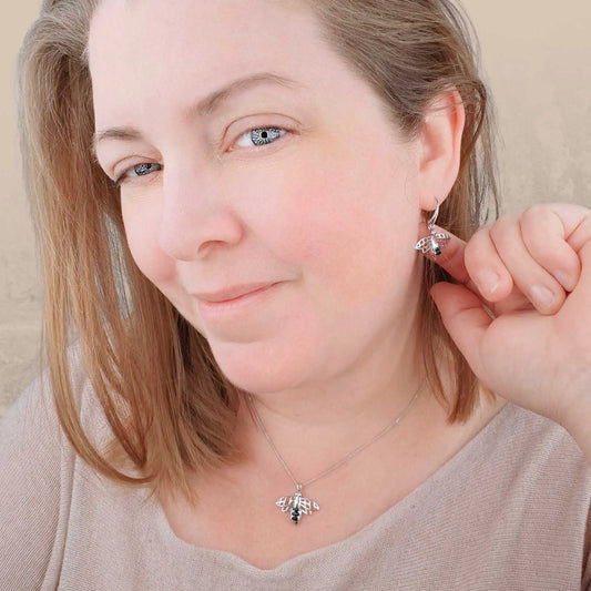 Sapphire Earrings in Sterling Silver – Handcrafted Natural Gemstone