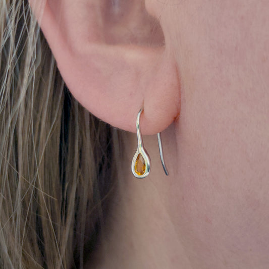 Citrine Earrings in Sterling Silver – Handcrafted Natural Gemstone