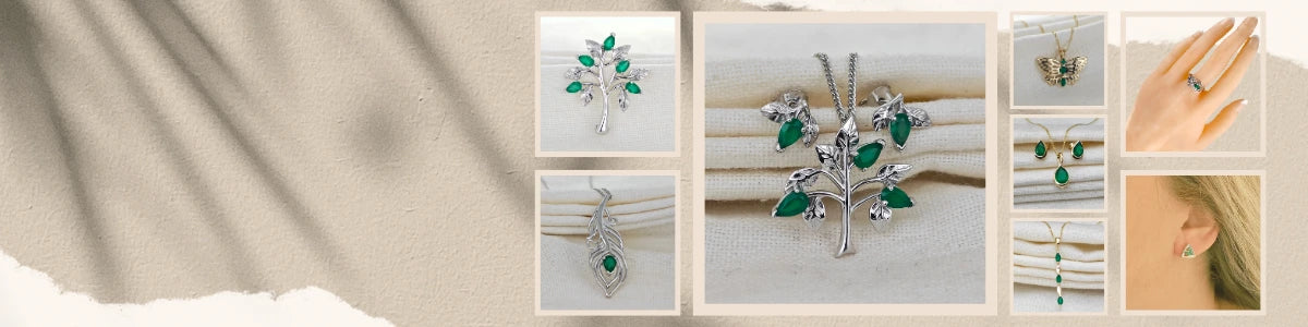 Green Onyx jewellery – necklaces, rings, earrings – handcrafted in the UK