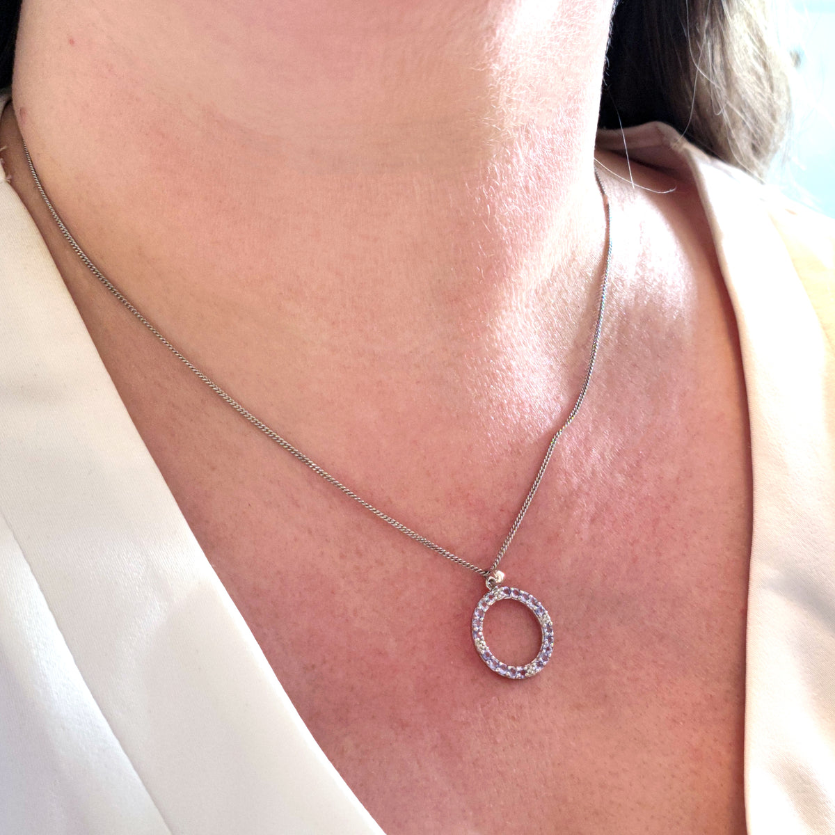 Tanzanite Necklace in Sterling Silver – Handcrafted Natural Gemstone