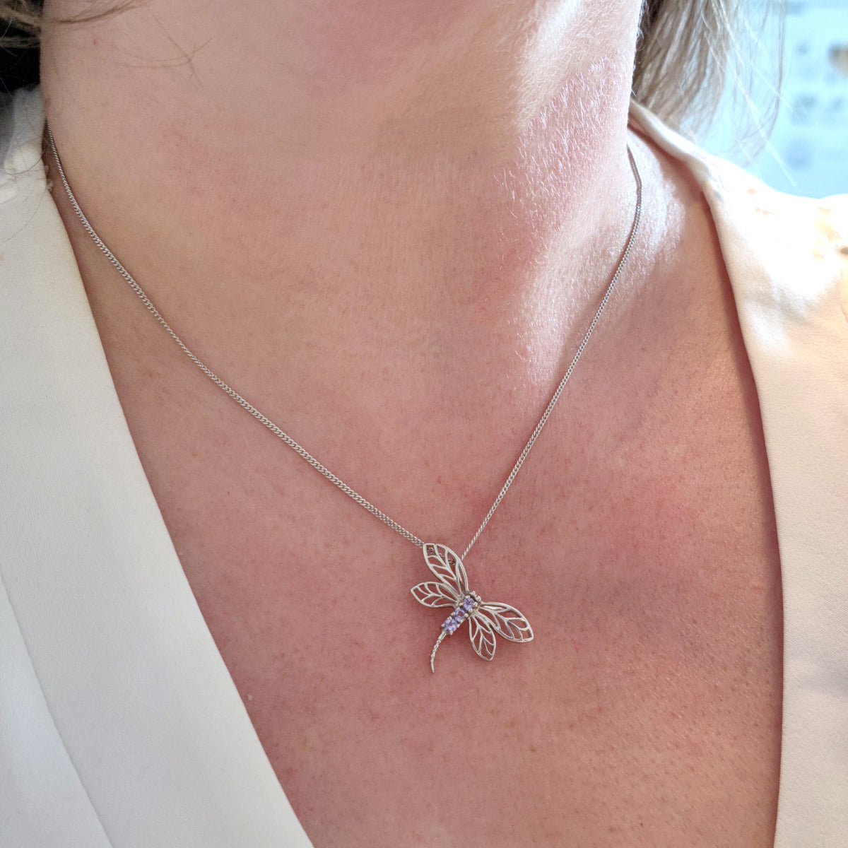 Tanzanite Necklace in Sterling Silver – Handcrafted Natural Gemstone
