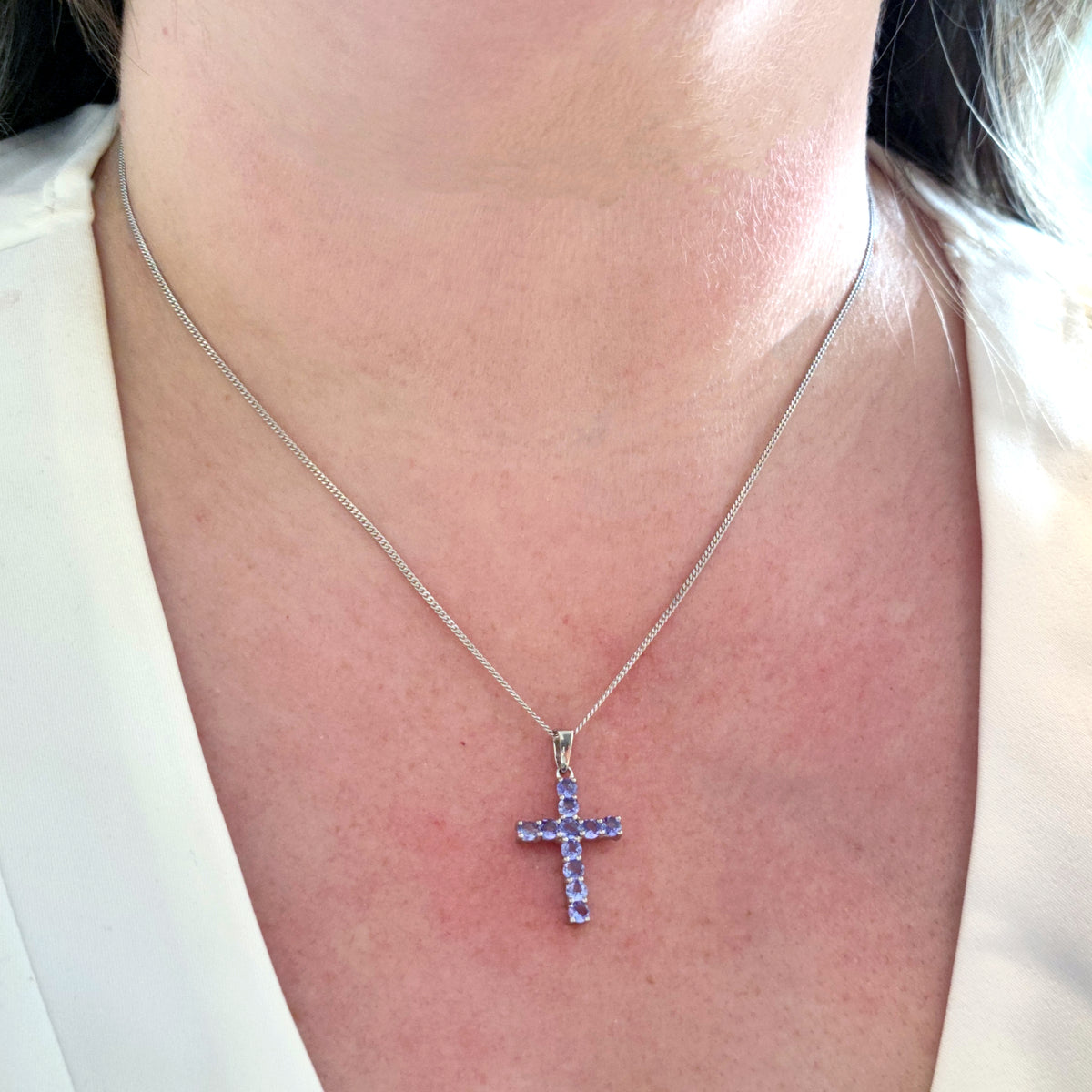 Tanzanite Necklace in Sterling Silver – Handcrafted Natural Gemstone